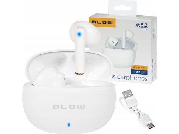 Trust Blow Earbuds ENC trådlösa hörlurar vita