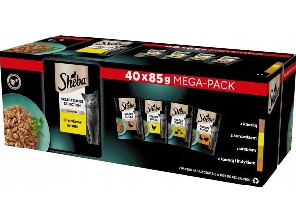SHEBA Selection Select Slices Fjærfesmak - våtfôr til katter - 40 x 85g