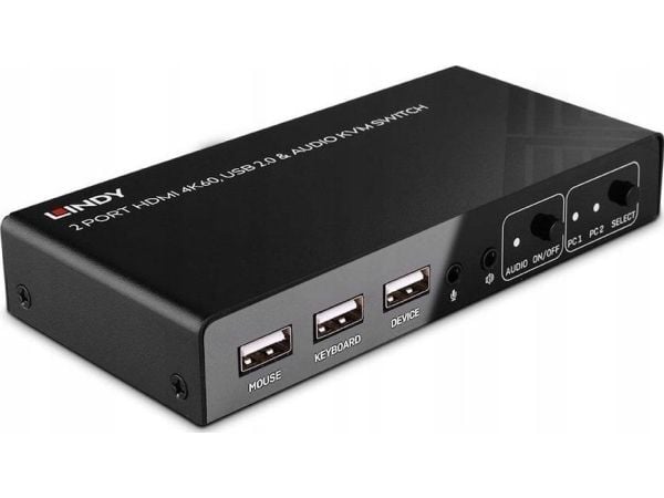 Lindy 32809, 4096 x 2160 piksler, 4K Ultra HD, Svart