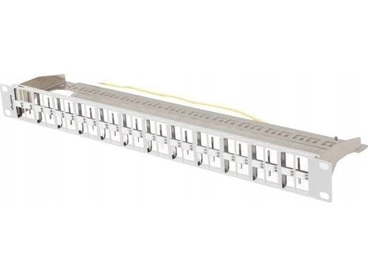 Lanberg Patch Panel tomt 48 porter 1U 19" FTP for Keystone-moduler grå