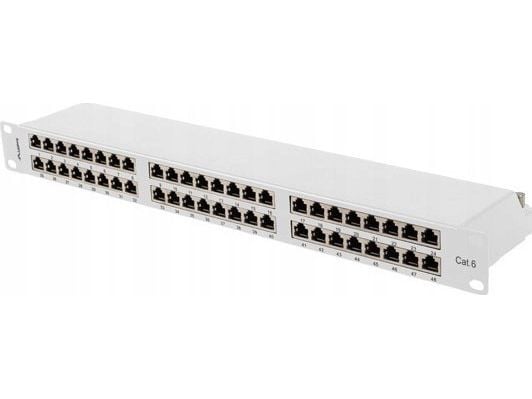 Lanberg - Koblingspanel - rackmonterbar - CAT 5/5e - FTP - RJ-45 X 48 - RAL 7035, grå - 1U - 19"