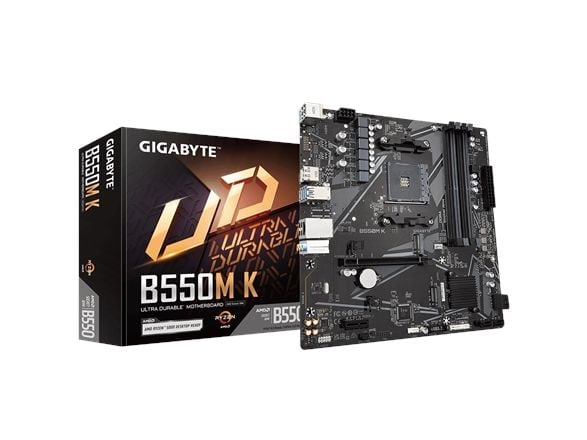 GIGABYTE B550M K, AMD, Uttag AM4, AMD Ryzen™ 5, Uttag AM4, 128 GB, DDR4-SDRAM