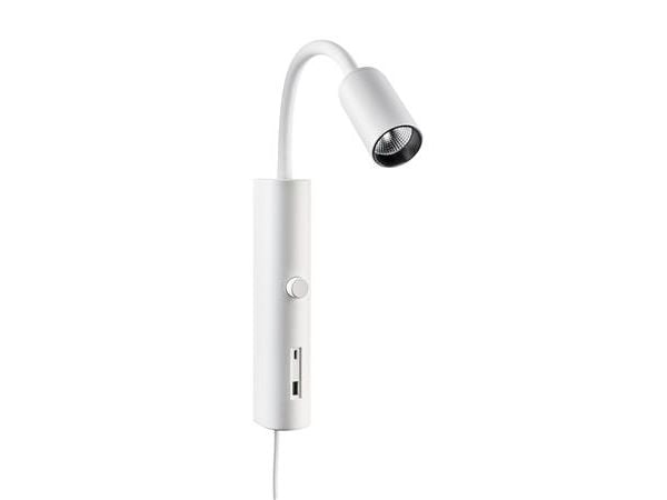 SG ARMATUREN Tube Wall Hvid USB 350lm 2700K Ra 98 Integreret lysdæmper