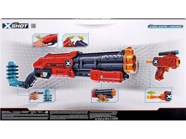 Vaahtomuovinen tikanheitin ZURU X-SHOT EXCEL DOUBLE VIGILANTE laukaisualusta 24 tikkaa (36584)