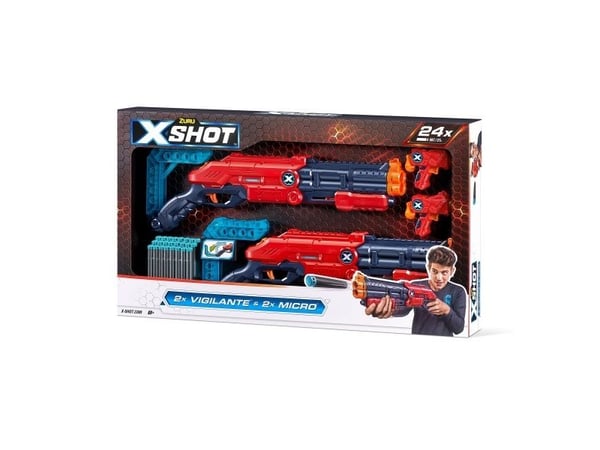 Vaahtomuovinen tikanheitin ZURU X-SHOT EXCEL DOUBLE VIGILANTE laukaisualusta 24 tikkaa (36584)