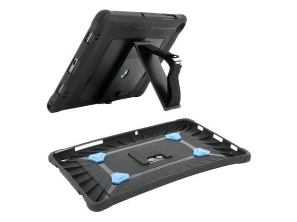 Mobilis PROTECH - Baksidedeksel for nettbrett - laget i Frankrike, forsterket, med stativ + 360° roterende håndstropp - svart - for Samsung Galaxy ...
