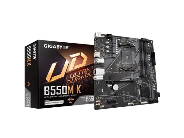 GIGABYTE B550M K, AMD, Uttag AM4, AMD Ryzen™ 5, Uttag AM4, 128 GB, DDR4-SDRAM