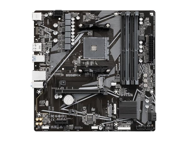 GIGABYTE B550M K, AMD, Uttag AM4, AMD Ryzen™ 5, Uttag AM4, 128 GB, DDR4-SDRAM