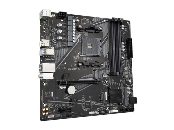 GIGABYTE B550M K, AMD, Uttag AM4, AMD Ryzen™ 5, Uttag AM4, 128 GB, DDR4-SDRAM