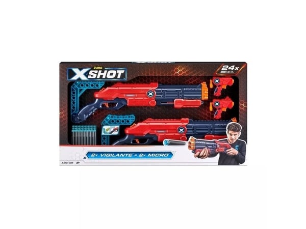 Vaahtomuovinen tikanheitin ZURU X-SHOT EXCEL DOUBLE VIGILANTE laukaisualusta 24 tikkaa (36584)