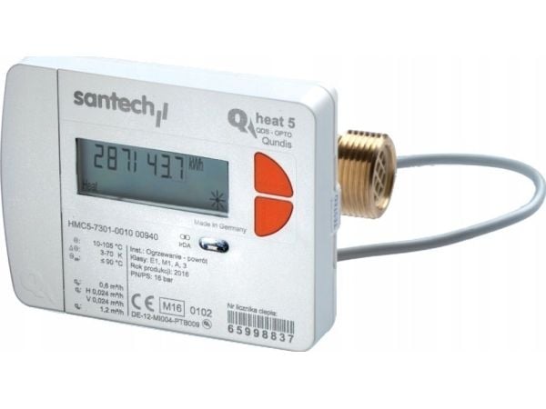 Santech varmemåler QHeat5 2,5 m3/h DN20 - strømforsyning Santech varmemåler QHeat5 2,5 m3/h DN20 - strømforsyning