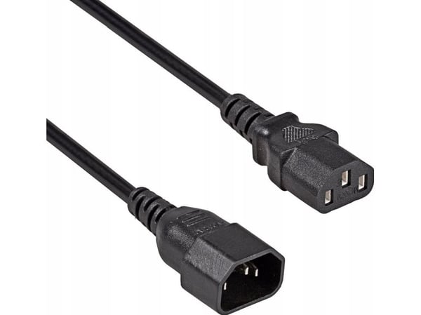 Akyga Power Connection -kaapeli [1x IEC-pistoke C14 - 1x IEC-liitäntä C13] 3 m Musta