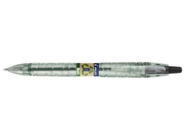 Pilot B2P Ecoball, Klips, Uttrykkbar kulepenn med hengefeste, Gjenfyllbar, Sort, 1 stykker, Medium