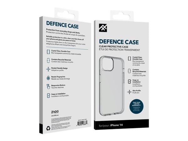 iFrogz Defence - Baksidesskydd för mobiltelefon - klar - för Apple iPhone 14
