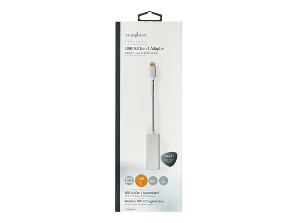 Nedis - Nettverks/USB-adapter - USB-C 3.2 Gen 1 - Gigabit Ethernet x 1 - sølv