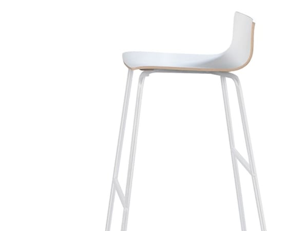 Barpall Cafe VII Vit laminat / Krom