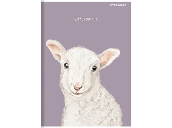 Top 2000 notatbok Sweet Animal A5/96 ark, linjert
