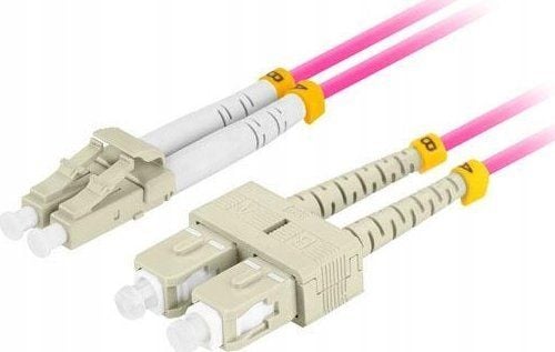 Lanberg - Koblingskabel - LC/UPC-multimodus (hann) til SC/UPC-multimodus (hann) - 5 m - 3 mm - fiberoptisk - dupleks - 50 / 125 mikroner - OM4 - ha...