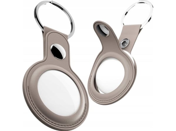Class and Culture LLC KeyBudz AirTag nøkkelring - beskyttende lær-etui til AirTag (sandy beige)