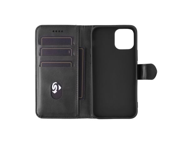 eSTUFF WALES - Lommebok for mobiltelefon - polyuretan (PU) - svart - for Apple iPhone 14 Pro