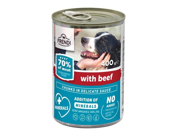 FRENDI with Beef chunks in delicate sauce - vådt hundefoder - 400g