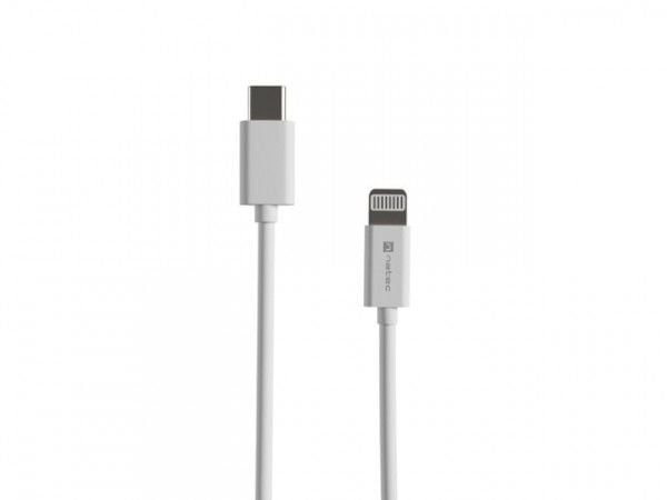 NATEC NKA-2151, 2 m, Lightning, USB C, Hankjønn, Hankjønn, Hvit