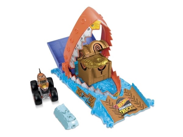 Hot Wheels Monster Trucks ARENA SMASHERS TREASURE CHOMP CHALLENGE-lekset, Action/äventyr, 4 År, Multifärg, Plast, Metall