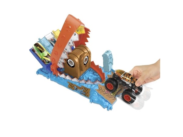 Hot Wheels Monster Trucks ARENA SMASHERS TREASURE CHOMP CHALLENGE-lekset, Action/äventyr, 4 År, Multifärg, Plast, Metall