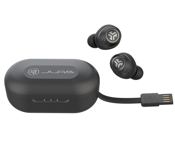 JLab JBuds 3 - True wireless-hodetelefoner med mikrofon - i øret - Bluetooth - aktiv støydemping - svart