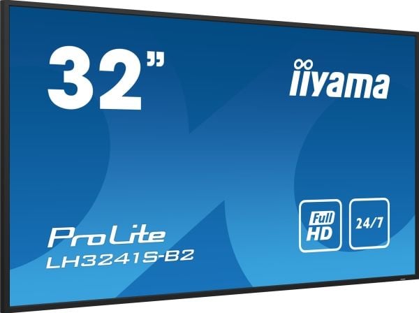 iiyama ProLite LH3241S-B2 - 31.5" Diagonalklasse LED-bakgrunnsbelyst LCD-skjerm - intelligent skilting - med innebygd SoC-mediespiller - 1080p 1920...