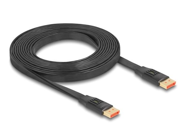 Delock - DisplayPort-kabel - DisplayPort (hann) til DisplayPort (hann) - DisplayPort 1.4 - 3 m - 8K 60 Hz (7680 x 4320) støtte (DSC), flat ribbon -...