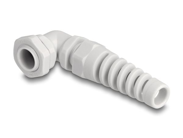 Delock - Kabelgland - 90° angled, PG9, with strain relief - gray (RAL 7035)