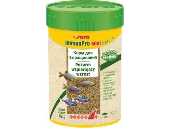 Sera ImmunPro Mini Nature 100 ml - vapaasti elävä ruoka alle 4 cm:n kaloille