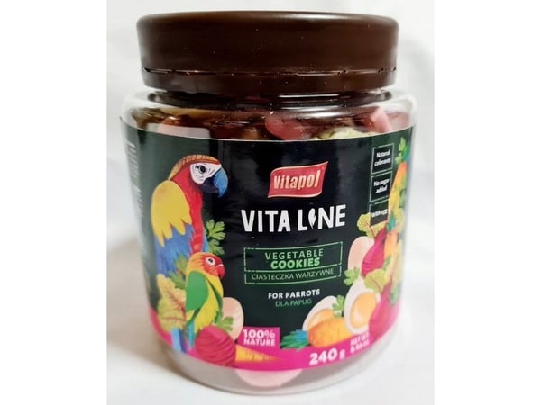 Vitapol Vitaline grönsakskex för papegojor, burk, 240 g