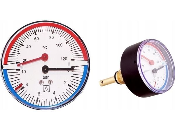 Afriso termomanometer TM80 0-10 bar 1/2" AX 20-120°C (S)A