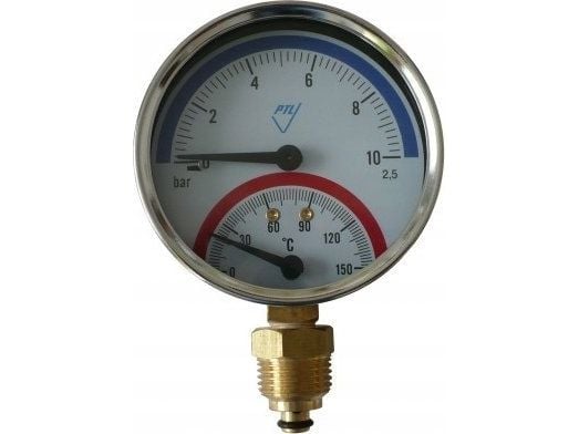 Afriso termomanometer TM80 Ø80 mm 0÷10 bar 20÷120°C G1/4 radial kl. 2,5 (S)A