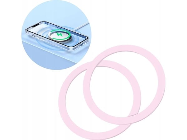 Joyroom sett med metall magnetringer til smarttelefon 2 stk. rosa (JR-Mag-M3)