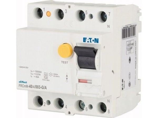 Eaton RCD 4P 40A 0.03A tyyppi G/A 10kA FRCMM-40/4/003-G/A 170295