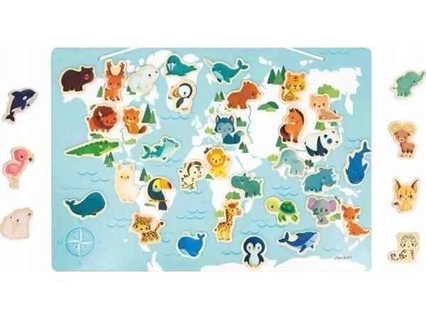 Janod Small Animals pussel med 40 magneter