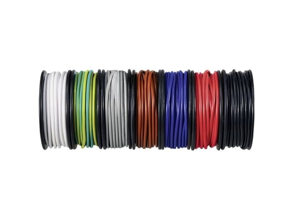 TRU COMPONENTS TC-12112360 enkelledare 0,5 mm² svart/vit/röd/blå/brun/grå/gulgrön 1 set