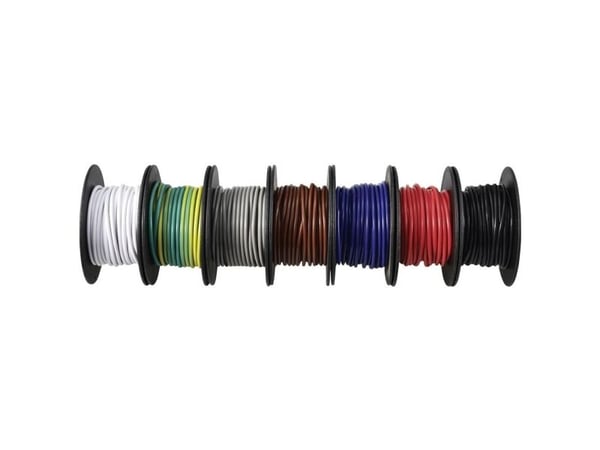 TRU COMPONENTS TC-12112364 Johdin 0,75 mm² Musta, Valkoinen, Punainen, Sininen, Ruskea, Harmaa, Keltainen, Vihreä 1 setti
