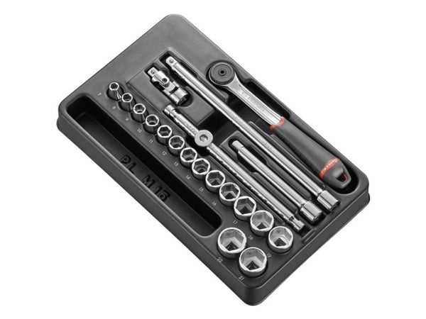 Facom MOD.J161-36, Støpselsett, 3/8", Metrisk, 20 hoder, 1,66 kg, B07C67NHJ8