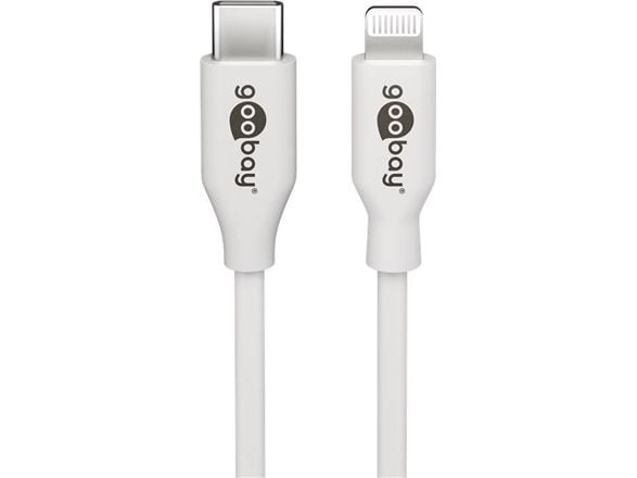 Goobay 39448, 2 m, Lightning, USB C, Hankjønn, Hankjønn, Hvit