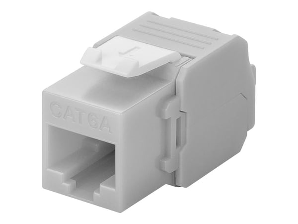 goobay - Modulär insättning - CAT 6a - UTP - RJ-45 - ljusgrå, vit