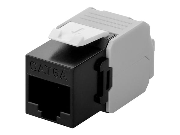 goobay - Modulär insättning - CAT 6a - UTP - RJ-45 - vit, svart