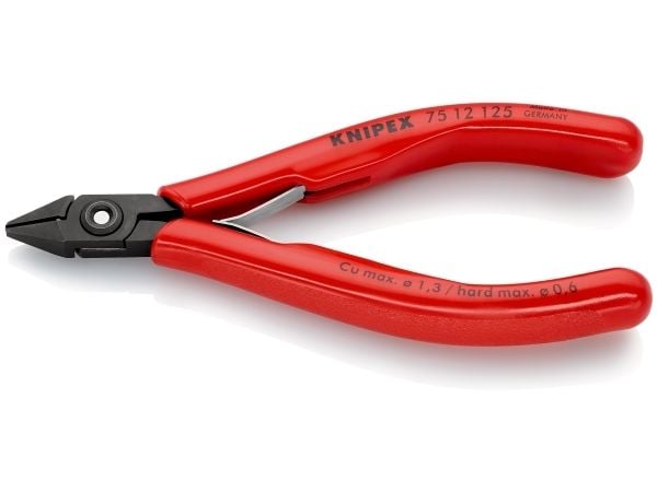 Knipex 75 12 125, Diagonal tang, Stål, Plast, Rød, 125 mm, 80 g