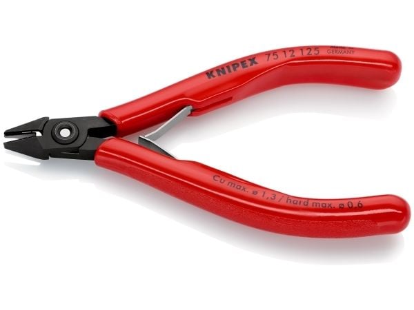 Knipex 75 12 125, Diagonal tang, Stål, Plast, Rød, 125 mm, 80 g