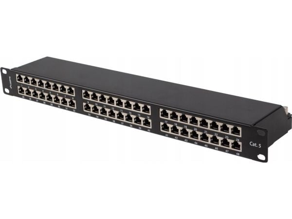 Lanberg Patch Panel 48 portti 1U 19" cat.5E FTP suojattu musta