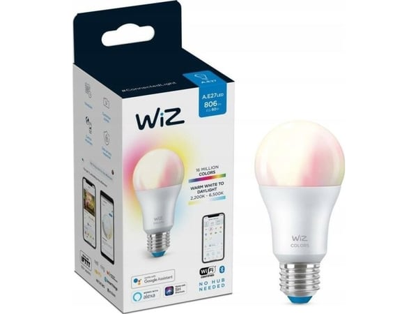 WiZ Colors - LED-lyspære - form: A60 - mattslipt finish - E27 - 8.5 W (ekvivalent 60 W) - klasse F - RGB-lys - 2200-6500 K