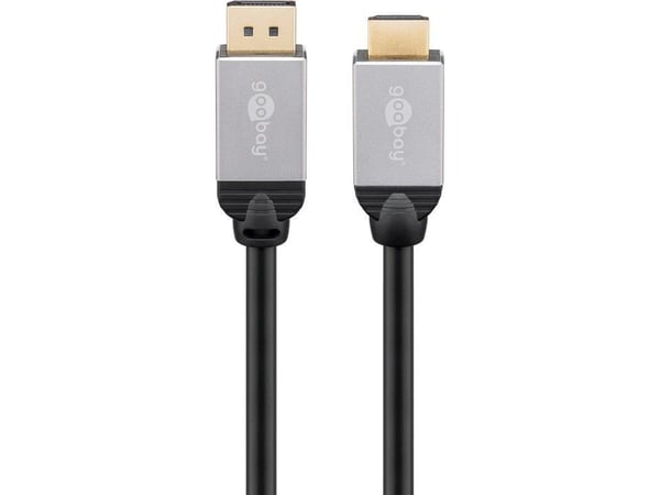 goobay - Adapterkabel - DisplayPort hann til HDMI hann - 1 m - dobbeltisolert - rund, 4K-støtte
